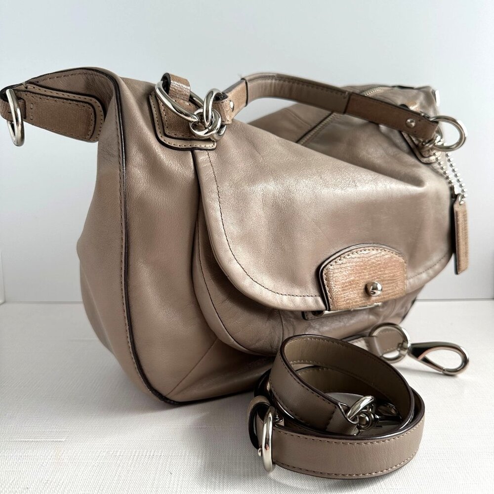 Coach Kristin Beige Leather Shoulder Bag